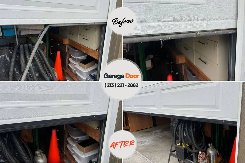 Before and after: garage door repair Wells, NV